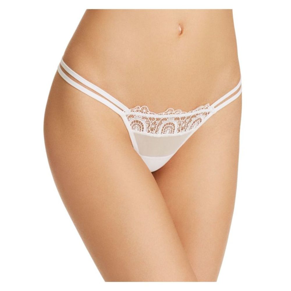 THISTLE & SPIRE Intimates Ivory Mesh Thong Underwear L